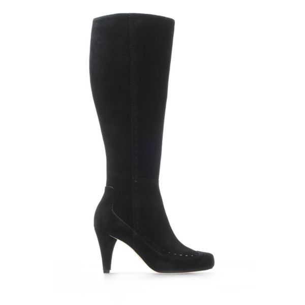 Clarks Womens Dalia Sierra Knee High Boots Black | CA-3879065